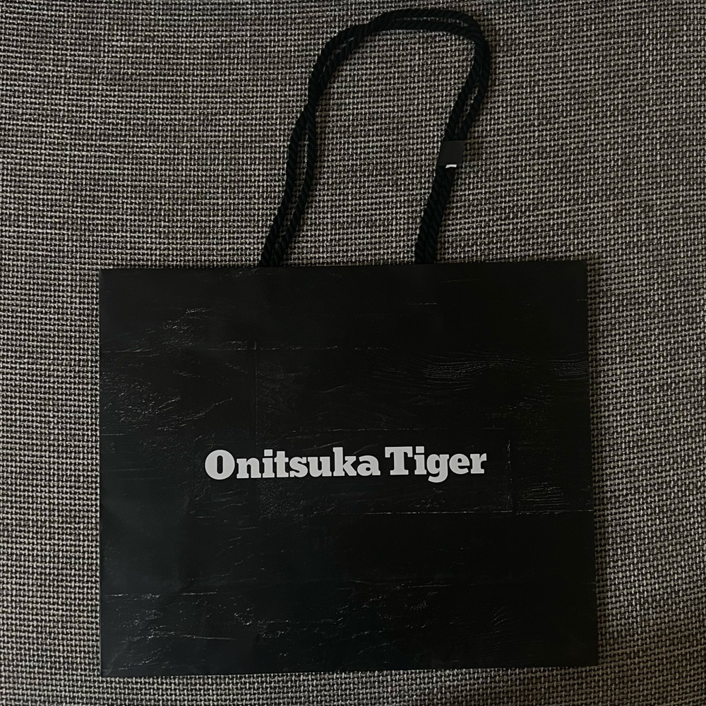 Onitsuka Tiger Purchase Bag Medium Black Logo Rope Handle Authentic